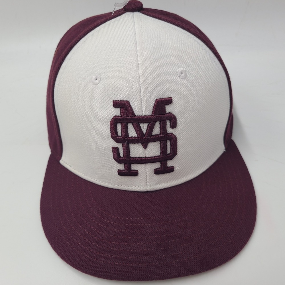 Mississippi State Bulldogs Hat Fitted 7 3/4 Adidas‎ Maroon White NCAA MSU Men